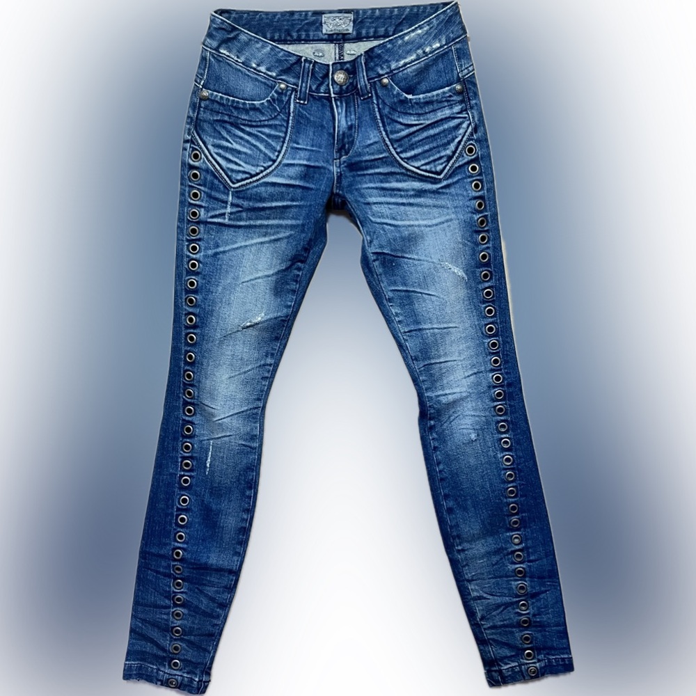 Express Rerock Skinny Grommet Jeans